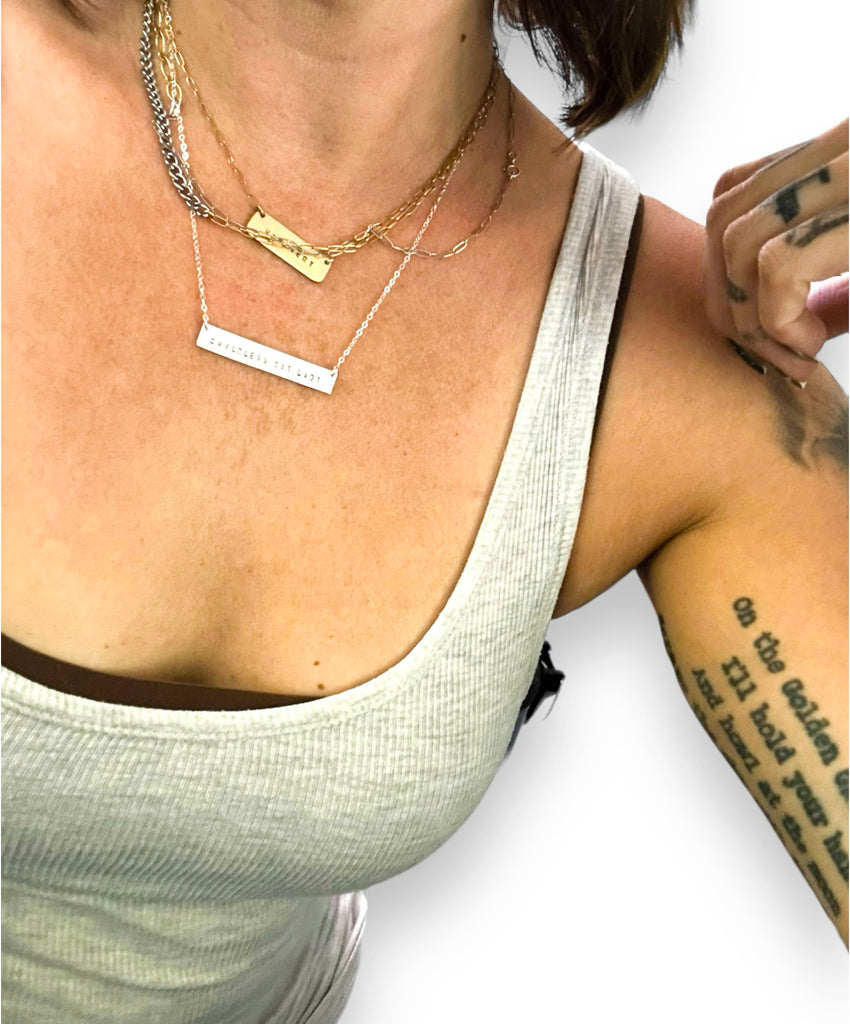 Childless Cat Lady Bar Necklace