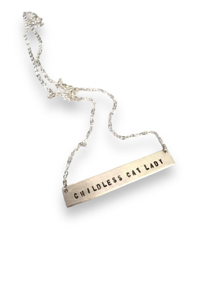 Childless Cat Lady Bar Necklace