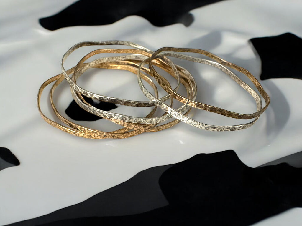 Mixed Metal Bangle Set