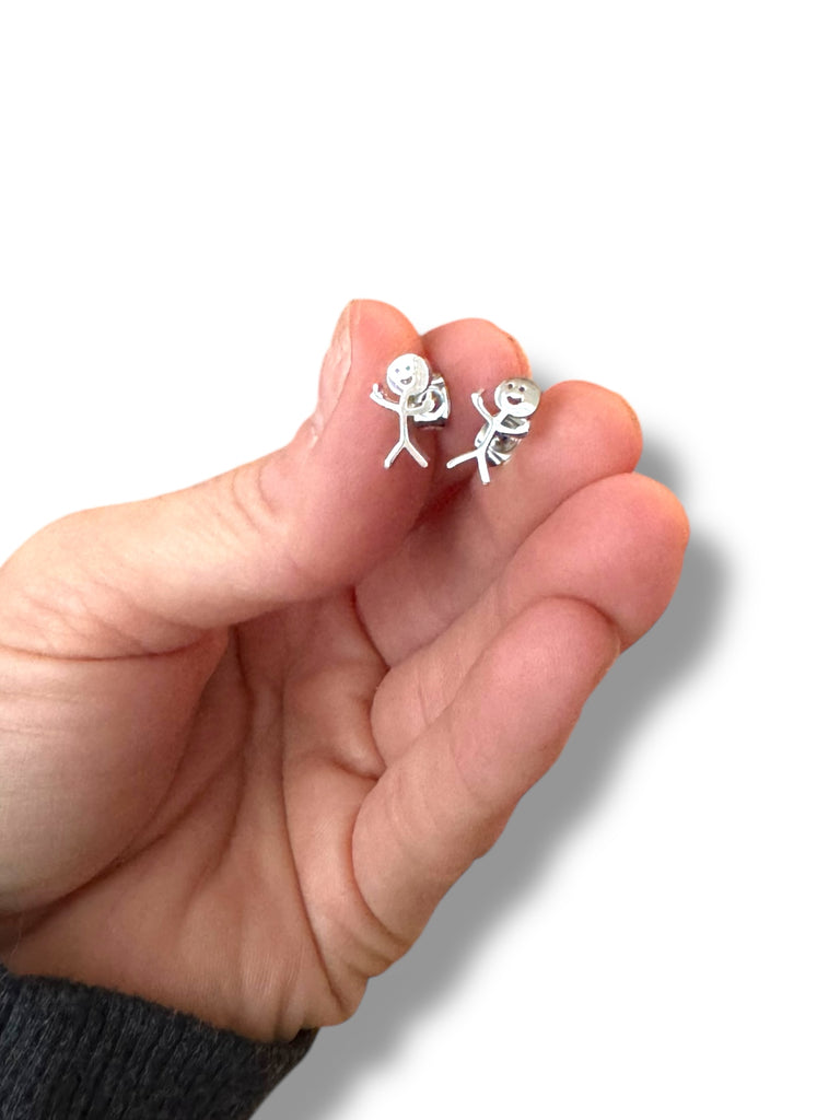 Middle Finger Person Stud Earrings