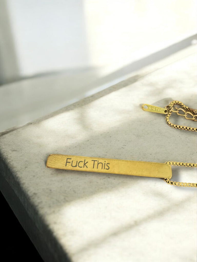 All The Fucks Four Sided Necklace