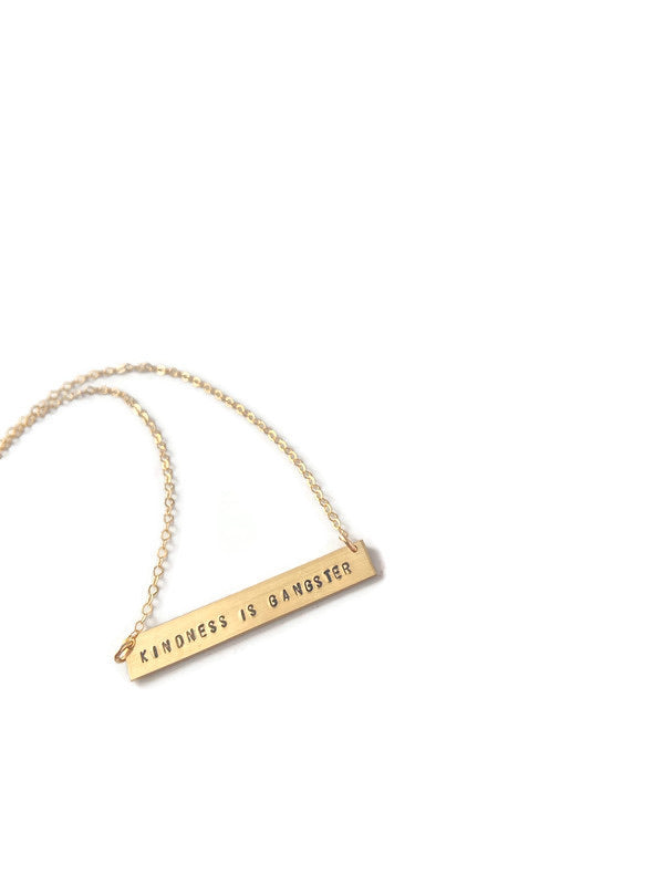 Short Gold Bar Necklace | Hooks and Luxe